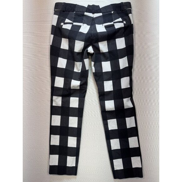 Banana Republic Womens Sloan Trouser Pants Size 4 Black White Buffalo Plaid Y2K - Picture 11 of 14